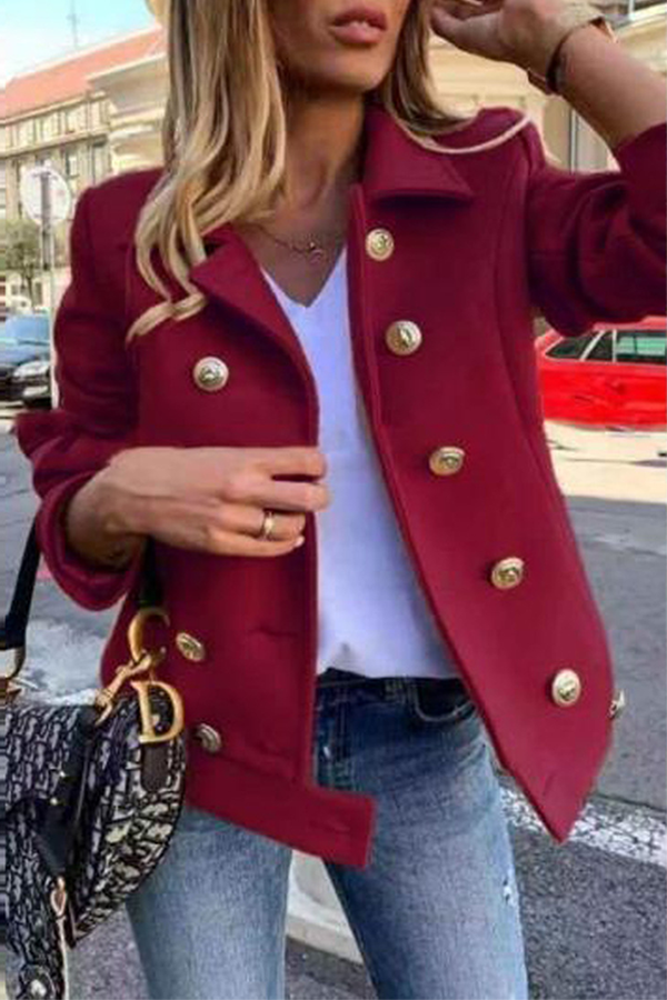 Casual & Stylish Classic Solid Patchwork Buckle Turndown Collar Outerwear(4 Colors)