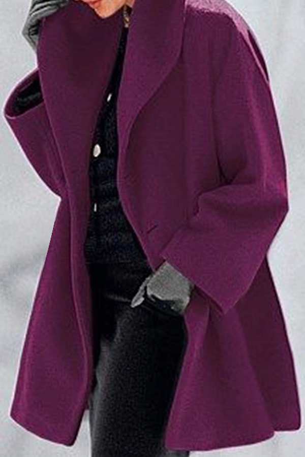 Casual elegante effen patchwork knopen en capuchon kraag bovenkleding - een must-have toevoeging