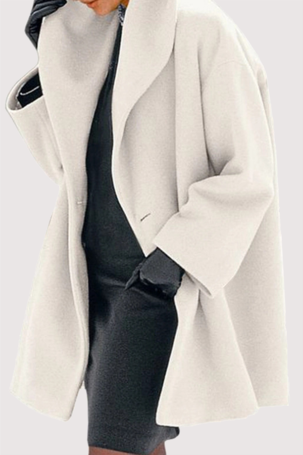 Casual elegante effen patchwork knopen en capuchon kraag bovenkleding - een must-have toevoeging