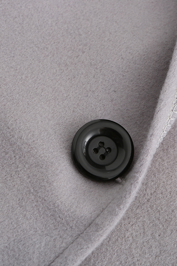 Casual elegante effen patchwork knopen en capuchon kraag bovenkleding - een must-have toevoeging