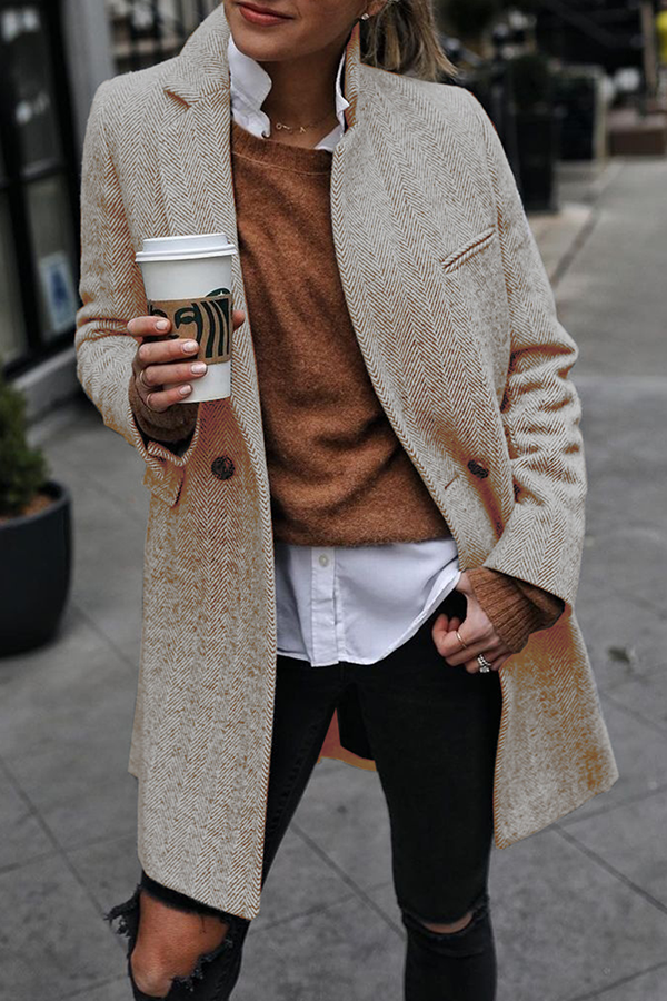 Casual straatgestreepte bovenkleding met patchwork en gesp en kraag - een must-have toevoeging