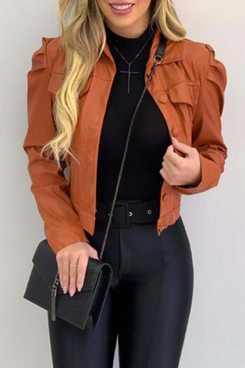 Fashion Street Klassiek Effen Gesp Vouw Kraag Bovenkleding (6 Kleuren)