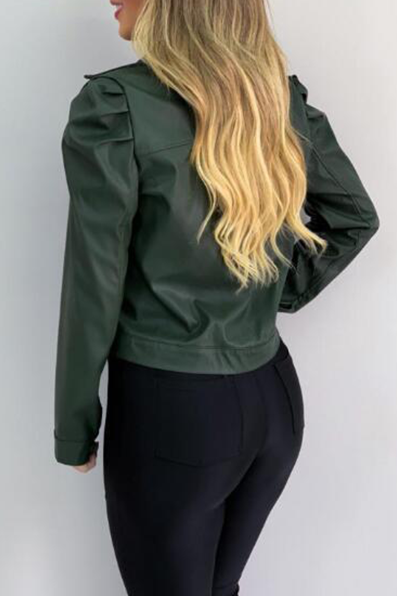 Fashion Street Klassiek Effen Gesp Vouw Kraag Bovenkleding (6 Kleuren)