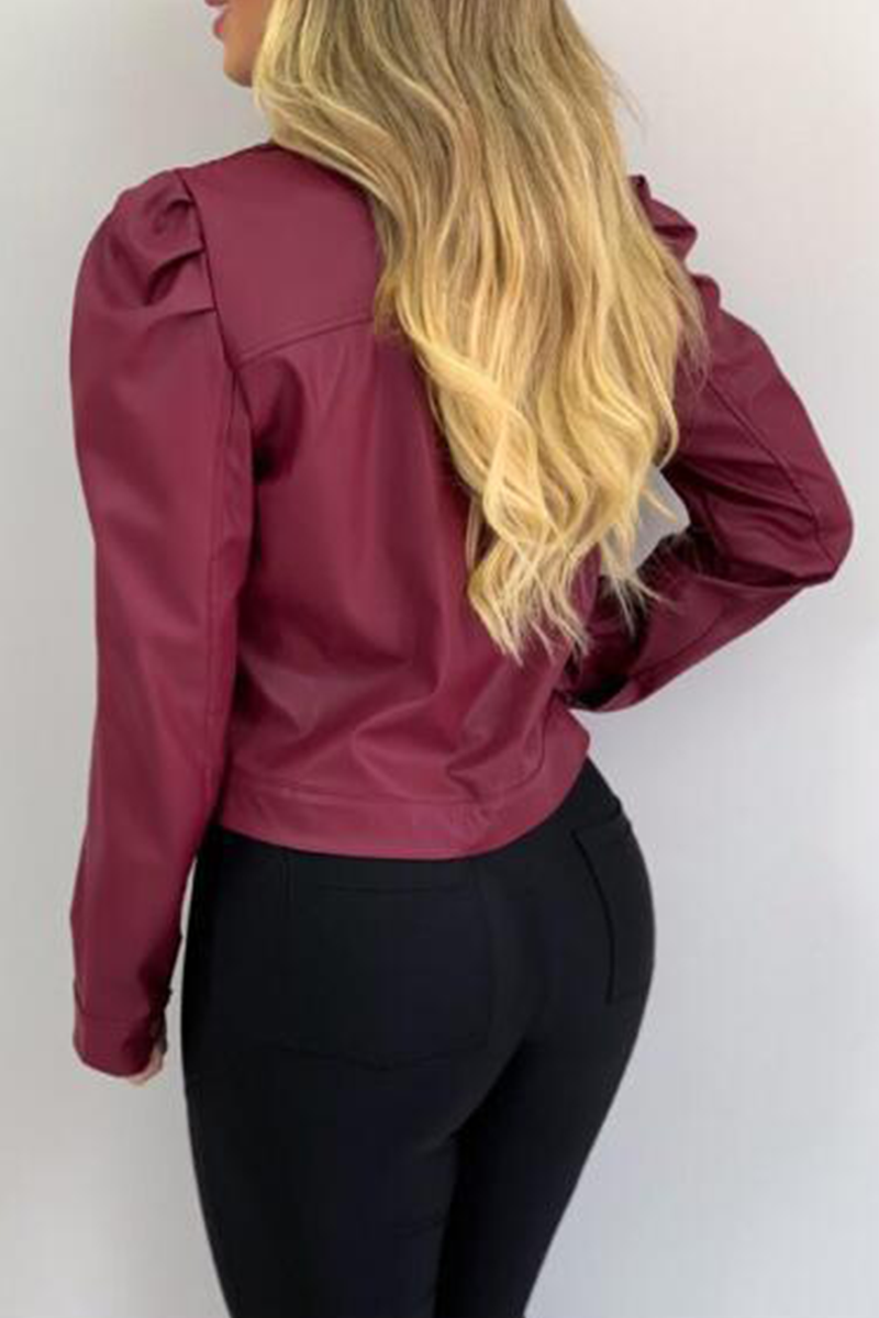 Fashion Street Klassiek Effen Gesp Vouw Kraag Bovenkleding (6 Kleuren)