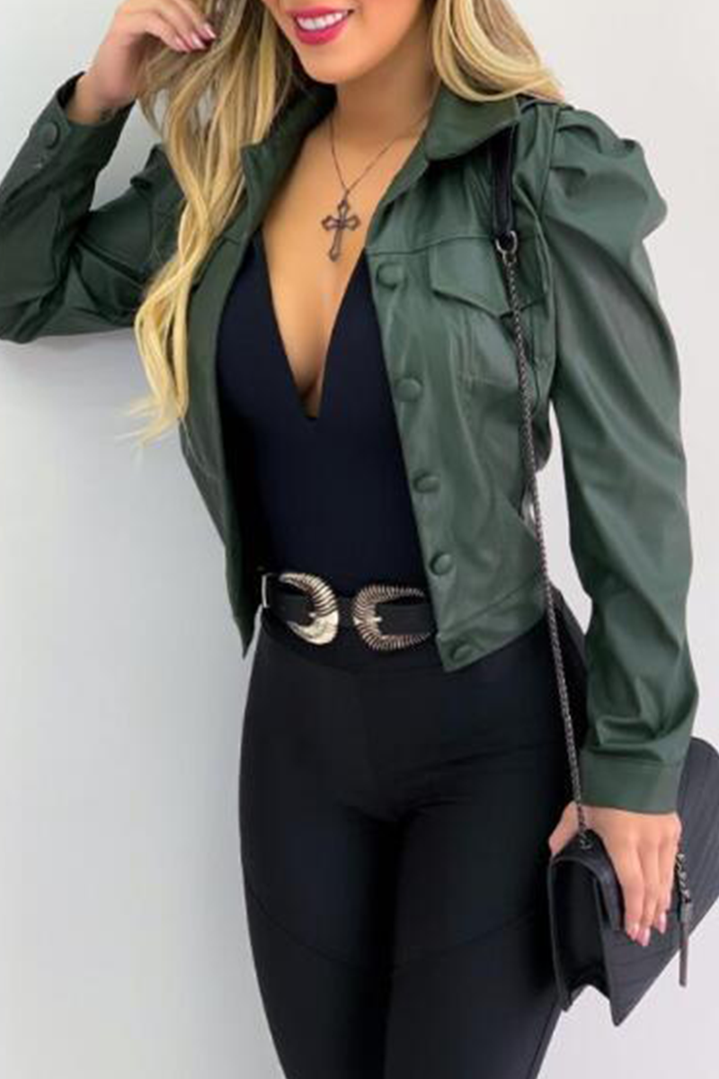 Fashion Street Klassiek Effen Gesp Vouw Kraag Bovenkleding (6 Kleuren)