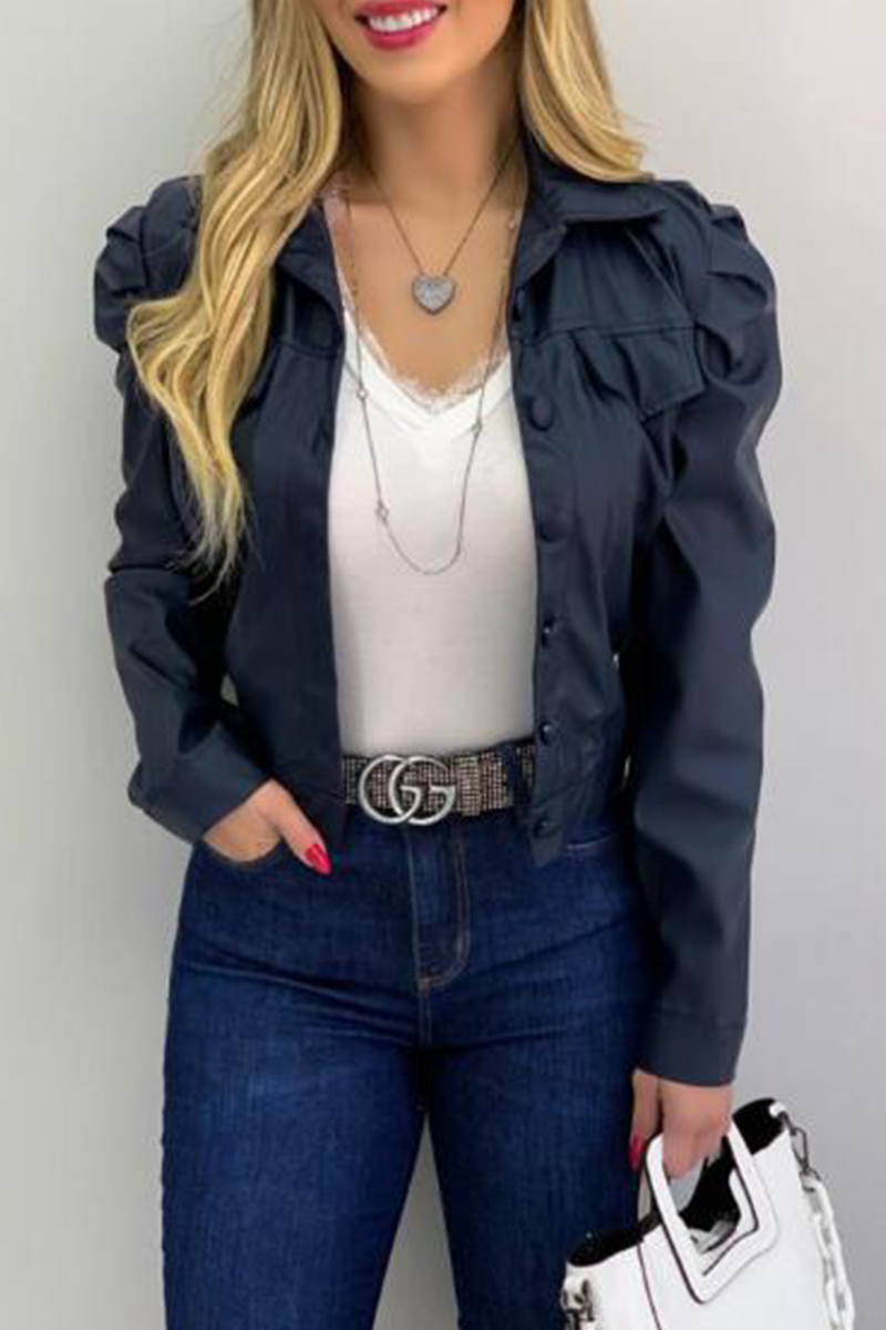 Fashion Street Klassiek Effen Gesp Vouw Kraag Bovenkleding (6 Kleuren)