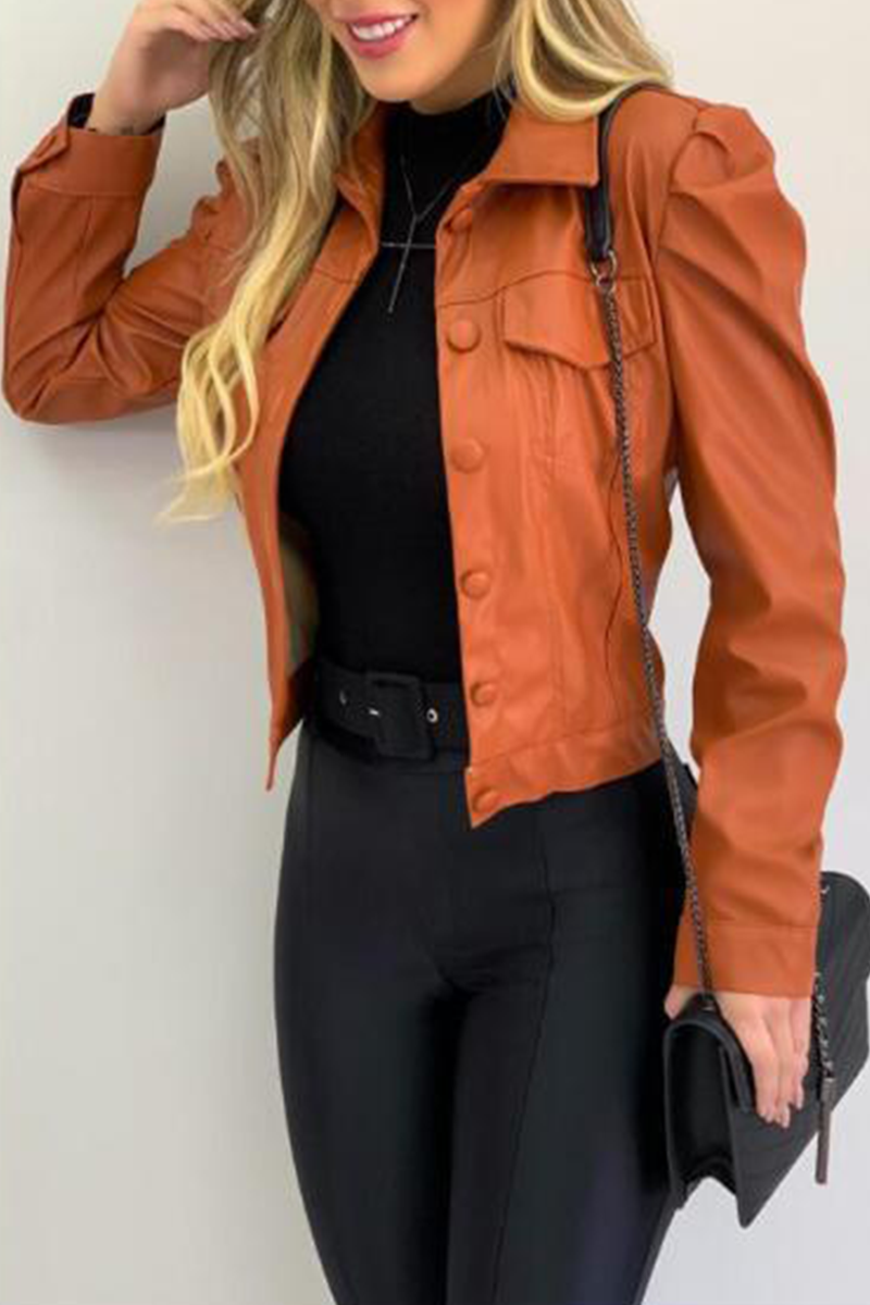 Fashion Street Klassiek Effen Gesp Vouw Kraag Bovenkleding (6 Kleuren)