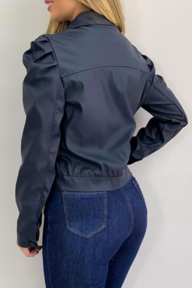 Fashion Street Klassiek Effen Gesp Vouw Kraag Bovenkleding (6 Kleuren)