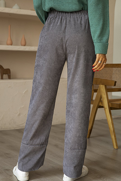 Casual & Stylish Classic Solid Pocket Slit Straight Classic Solid Color Bottoms