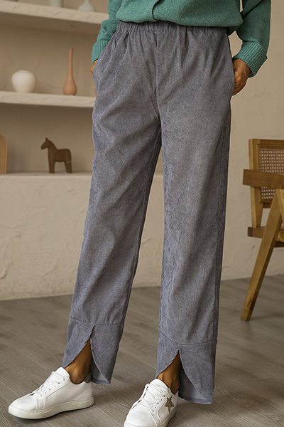 Casual en stijlvol Klassiek effen rechte broek met zaksplit en klassieke effen kleur