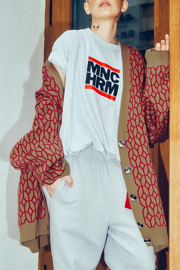 Fashion Casual & Stylish Geometric Patchwork Buckle V Neck Outerwear Mock Pocket Sweater