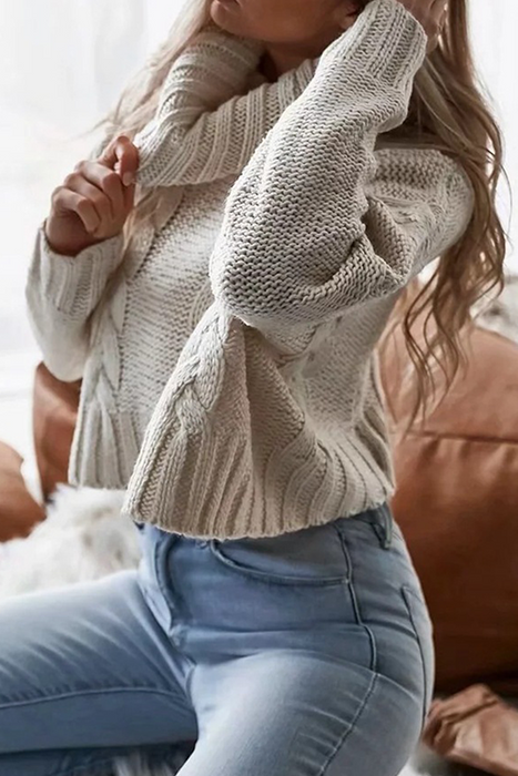 Fashion Casual & Stylish Classic Solid Split Joint Turtleneck Tops Sweater