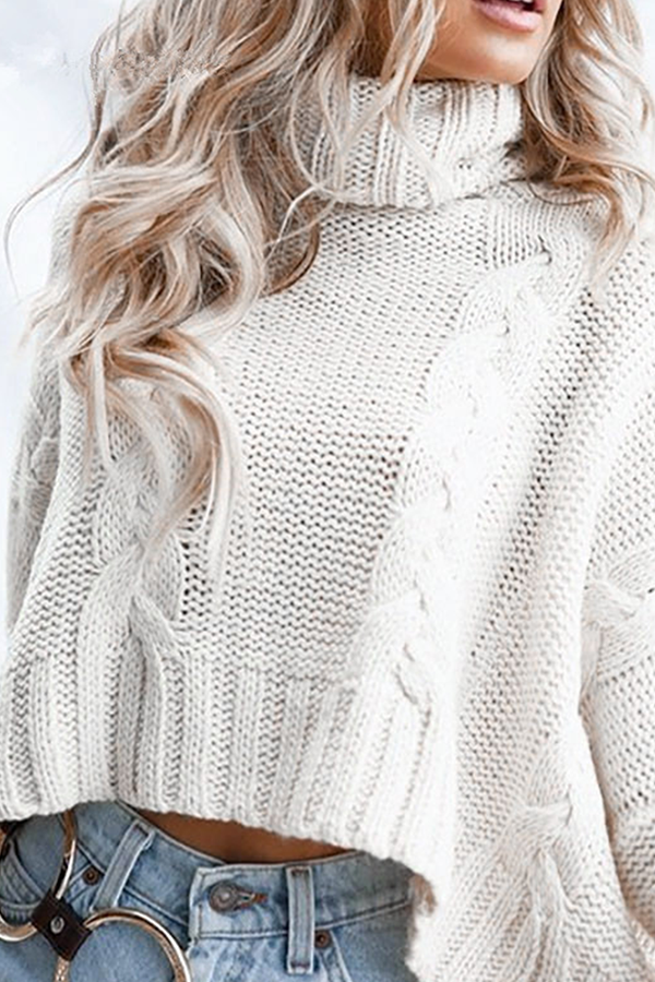 Fashion Casual & Stylish Classic Solid Split Joint Turtleneck Tops Sweater