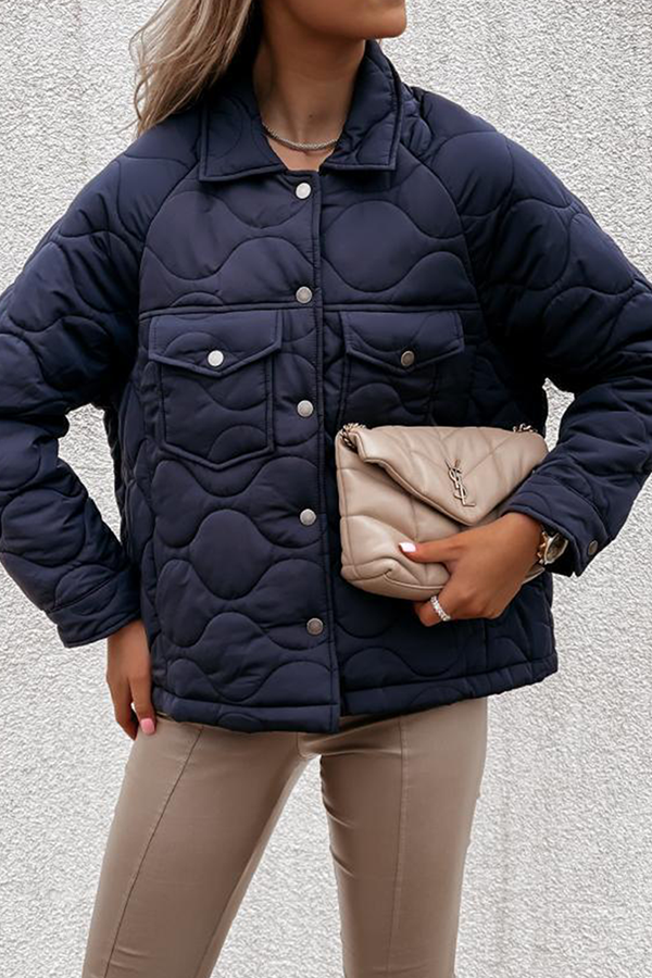 Casual & Stylish Patchwork Pocket Buckle Turndown Collar Outerwear(3 Colors)