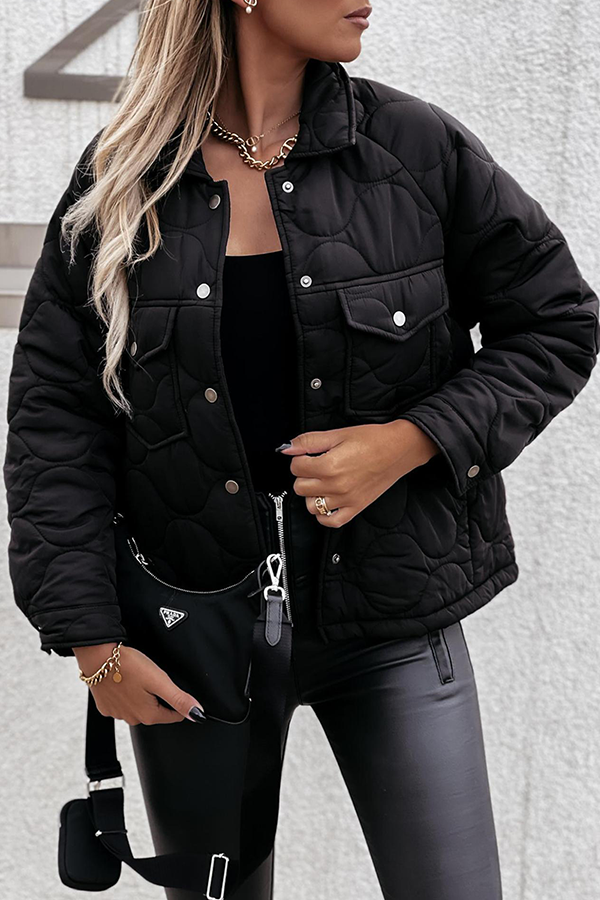 Casual & Stylish Patchwork Pocket Buckle Turndown Collar Outerwear(3 Colors)