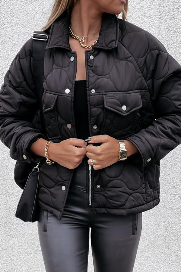 Casual & Stylish Patchwork Pocket Buckle Turndown Collar Outerwear(3 Colors)