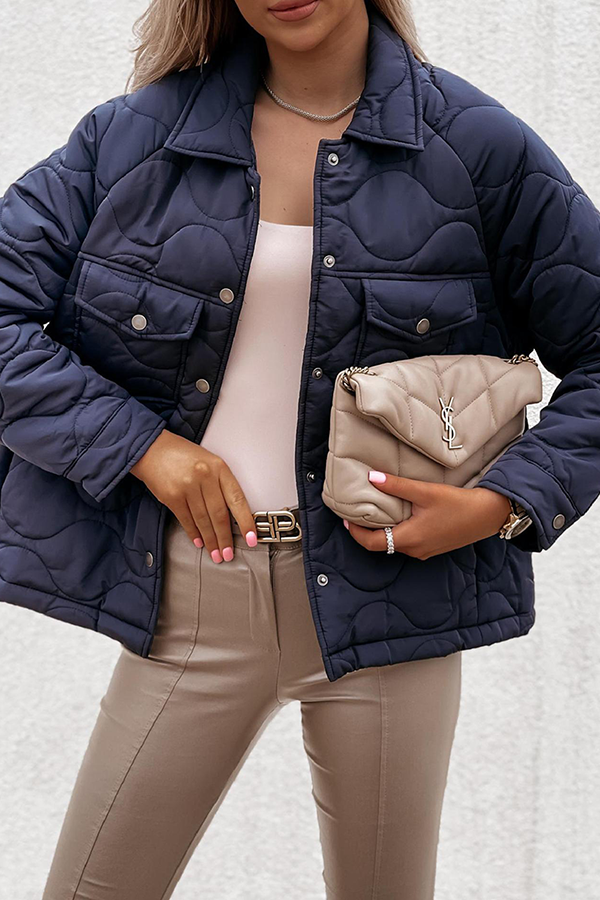 Casual & Stylish Patchwork Pocket Buckle Turndown Collar Outerwear(3 Colors)