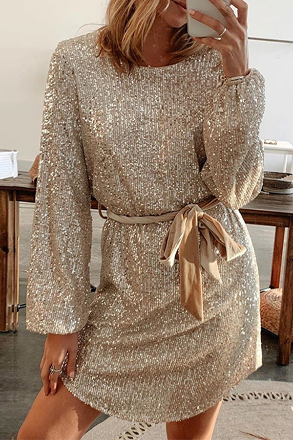 stylish sequin dresses Center of Attention Sequins Dress Silver, XS Ellae Lisque - Perfect Lace Dress for Birthdays & Events