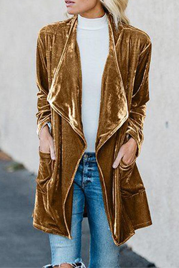 Casual effen patchwork zak met kraag en kraag - een must-have toevoeging