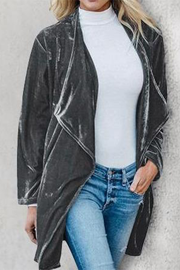 Casual effen patchwork zak met kraag en kraag - een must-have toevoeging