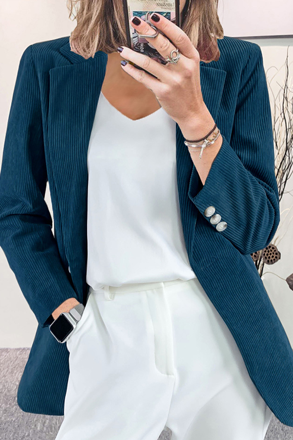 Casual en stijlvol Elegant en stijlvol Klassiek Effen knopen Omslagkraag Bovenkleding (7 kleuren)