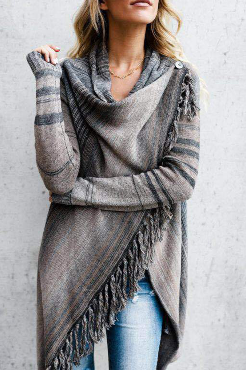 Cárdigans de retazos con borlas y estampado informal y elegante (5 colores)