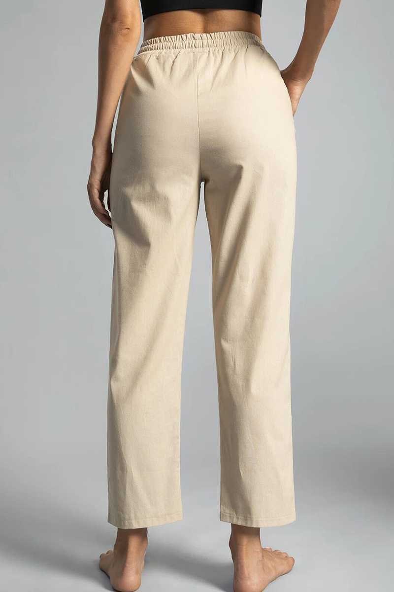 Casual & Stylish Classic Solid Draw String Pocket Straight Positioning Print Bottoms(5 Colors)