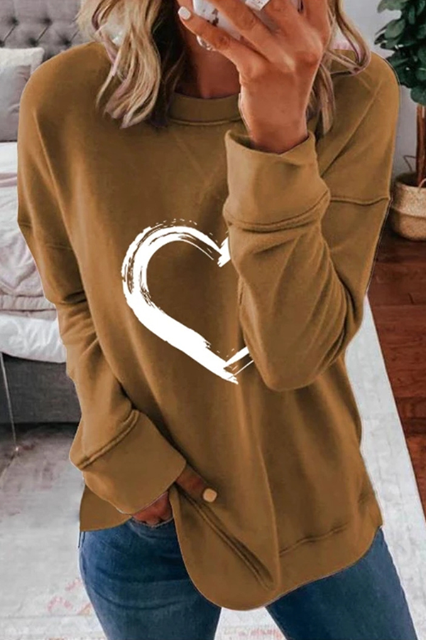 Casual en stijlvolle print Basic contrasterende O-hals hoodies (4 kleuren)