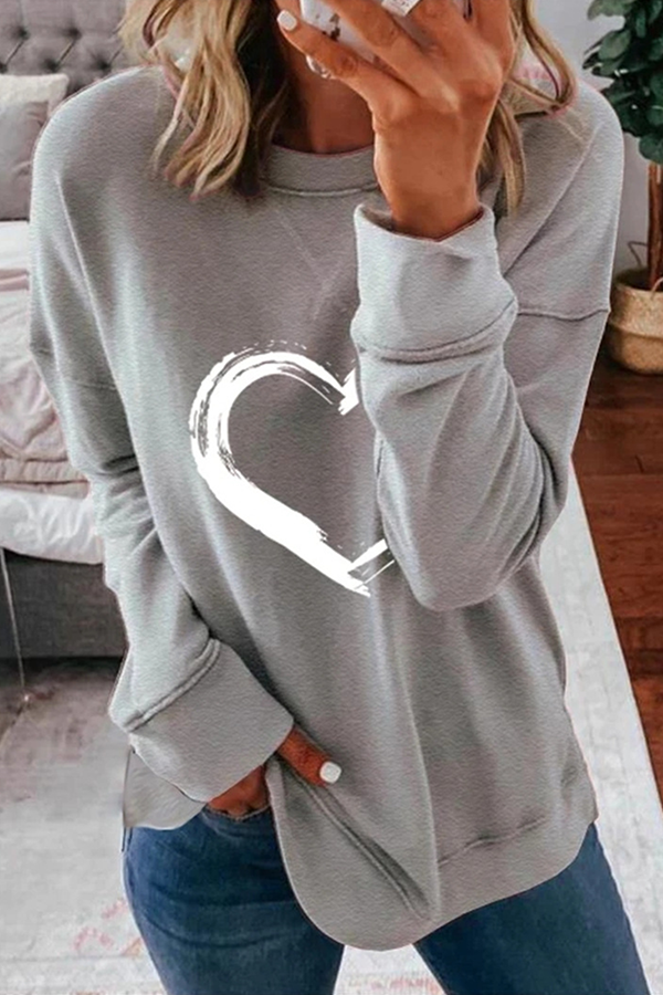 Casual en stijlvolle print Basic contrasterende O-hals hoodies (4 kleuren)