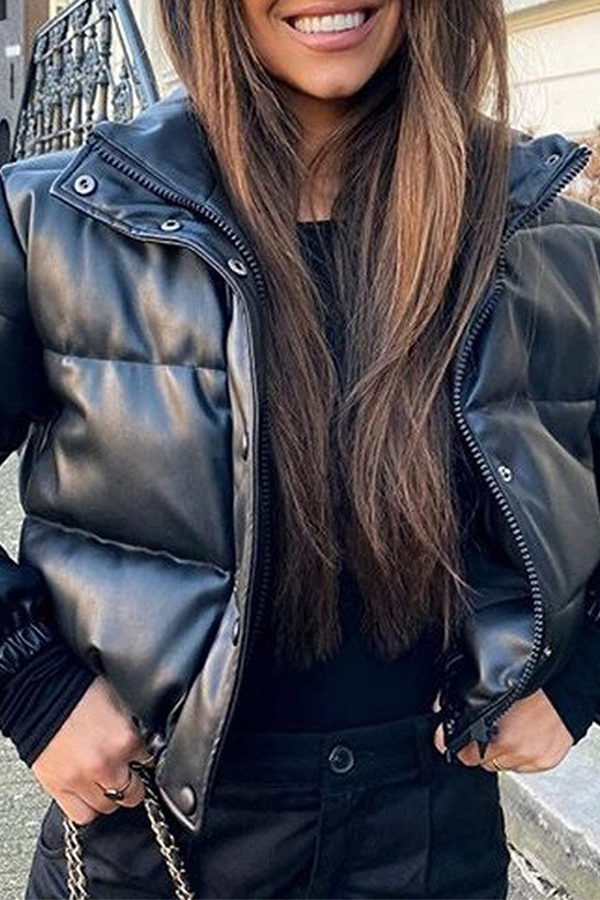 Fashion Casual & Stylish Classic Solid Buckle Zipper Mandarin Collar Outerwear