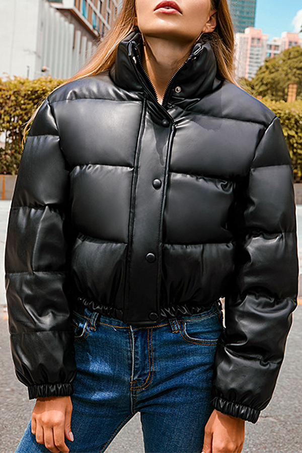 Fashion Casual & Stylish Classic Solid Buckle Zipper Mandarin Collar Outerwear