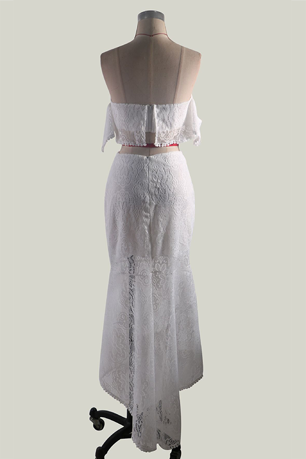 Elegant & Stylish Classic Solid Hollowed Out Backless Strapless Short Sleeve Two Pieces(3 Colors)