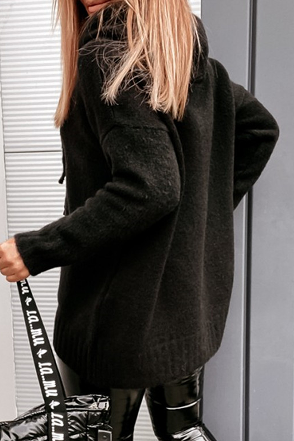 Casual & Stylish Classic Solid Draw String Pocket Hooded Collar Tops(8 Colors)