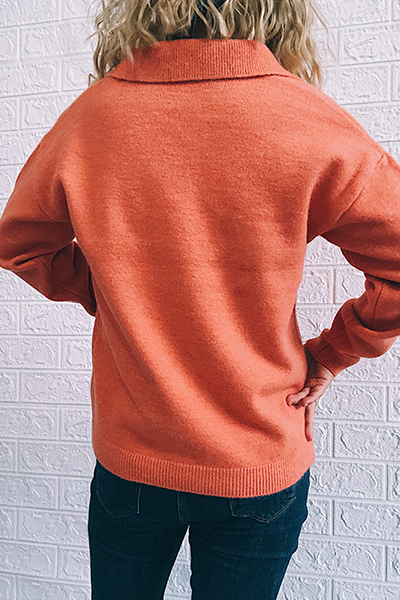 Casual & Stylish Classic Solid Pocket Turndown Collar Tops Sweater(5 Colors)