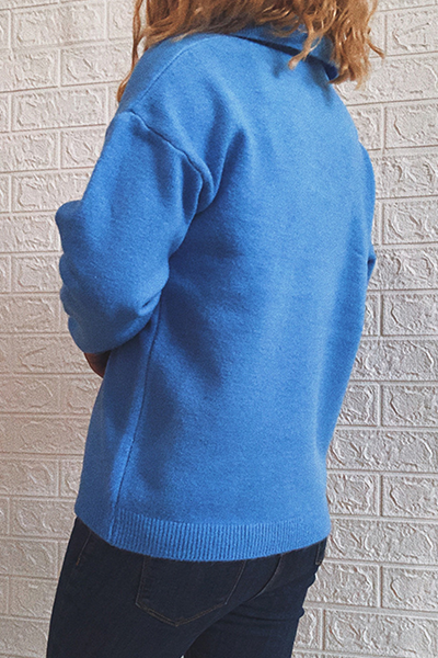 Casual & Stylish Classic Solid Pocket Turndown Collar Tops Sweater(5 Colors)