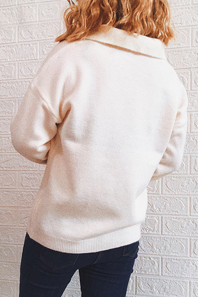 Suéter clásico informal y elegante con cuello vuelto y bolsillo sólido (5 colores)
