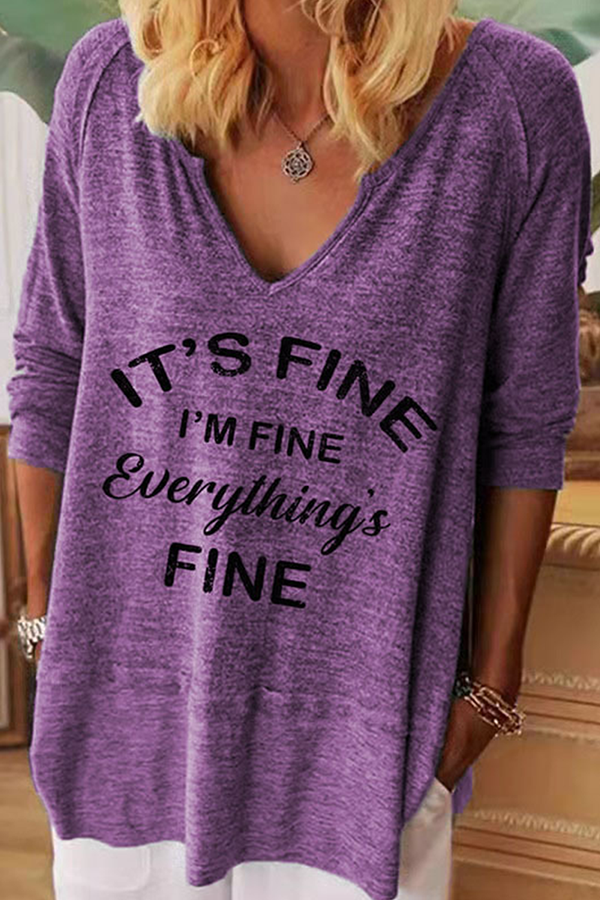 Casual en stijlvolle basic tops met V-hals en letters (7 kleuren)