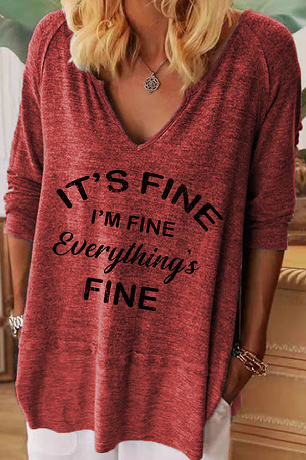 Casual en stijlvolle basic tops met V-hals en letters (7 kleuren)