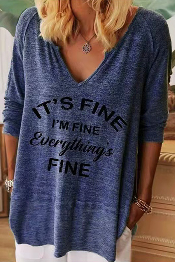 Casual en stijlvolle basic tops met V-hals en letters (7 kleuren)