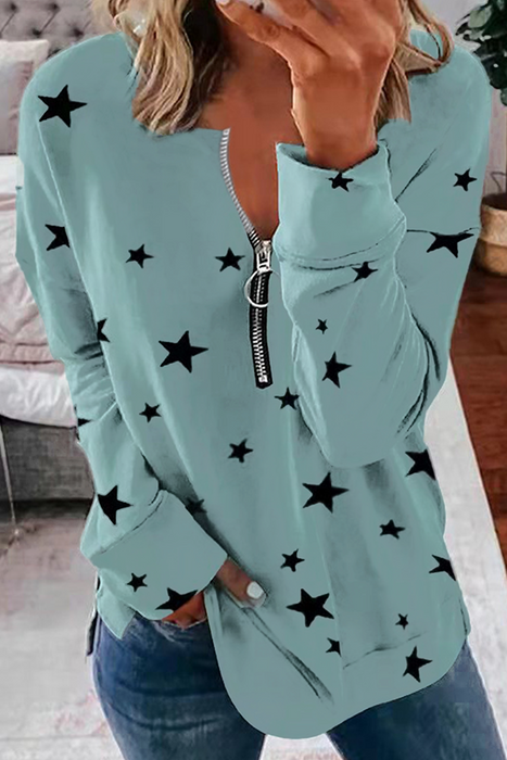 Casual & Stylish The Stars Patchwork Zipper Collar Hoodies(8 Colors)