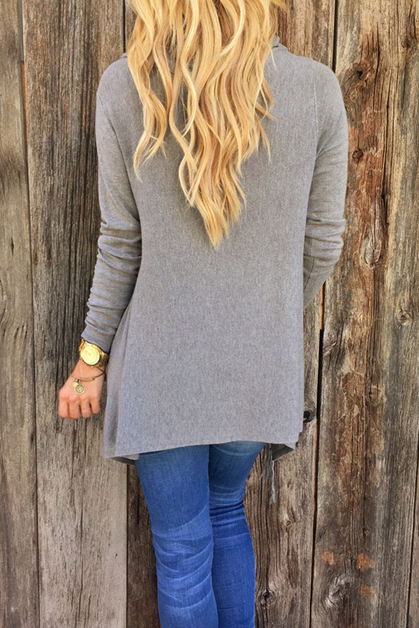 Casual en stijlvol klassiek effen kwastje patchwork split asymmetrische kraag tops (5 kleuren)