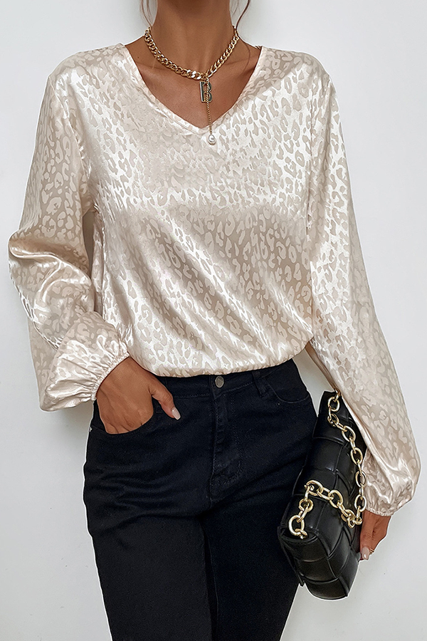 Fashion Elegant & Stylish Print Patchwork Basic V Neck Tops