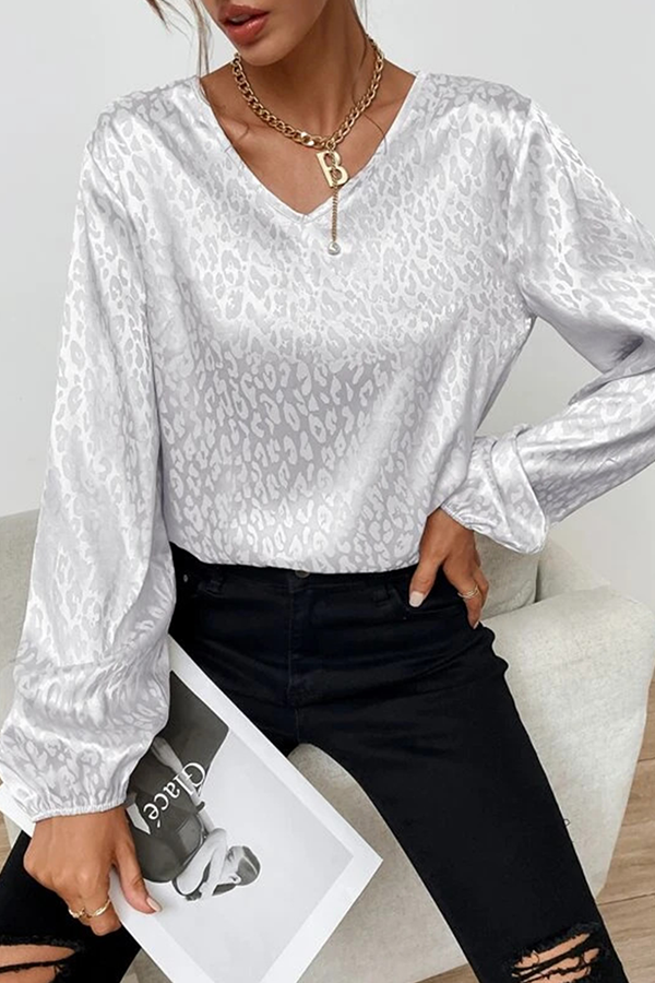 Fashion Elegant & Stylish Print Patchwork Basic V Neck Tops