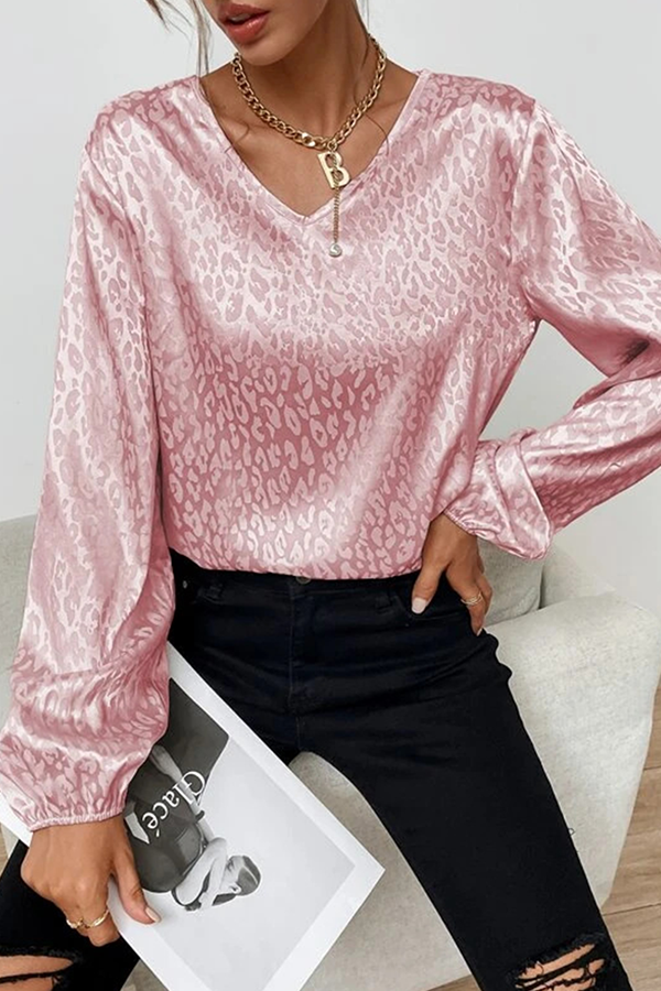 Fashion Elegant & Stylish Print Patchwork Basic V Neck Tops