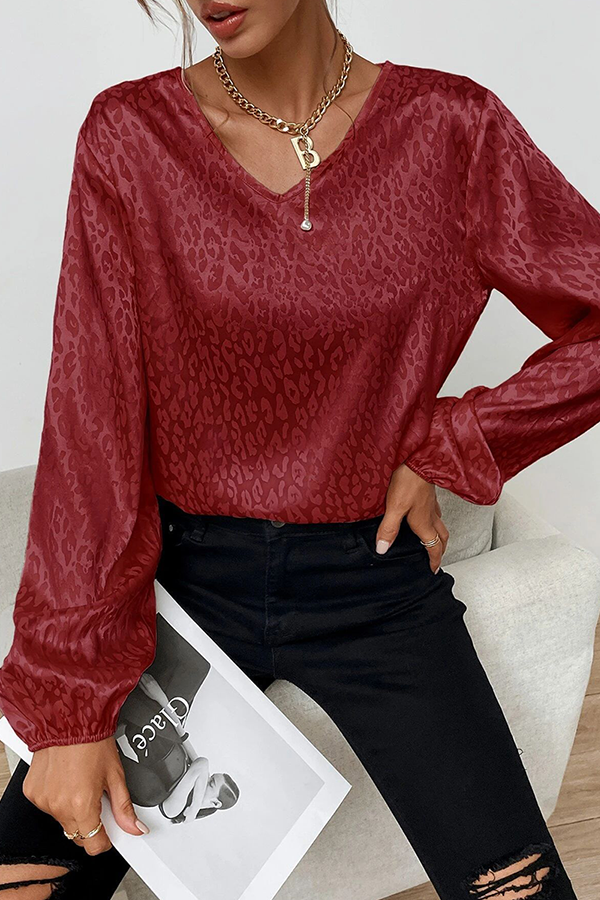 Fashion Elegant & Stylish Print Patchwork Basic V Neck Tops