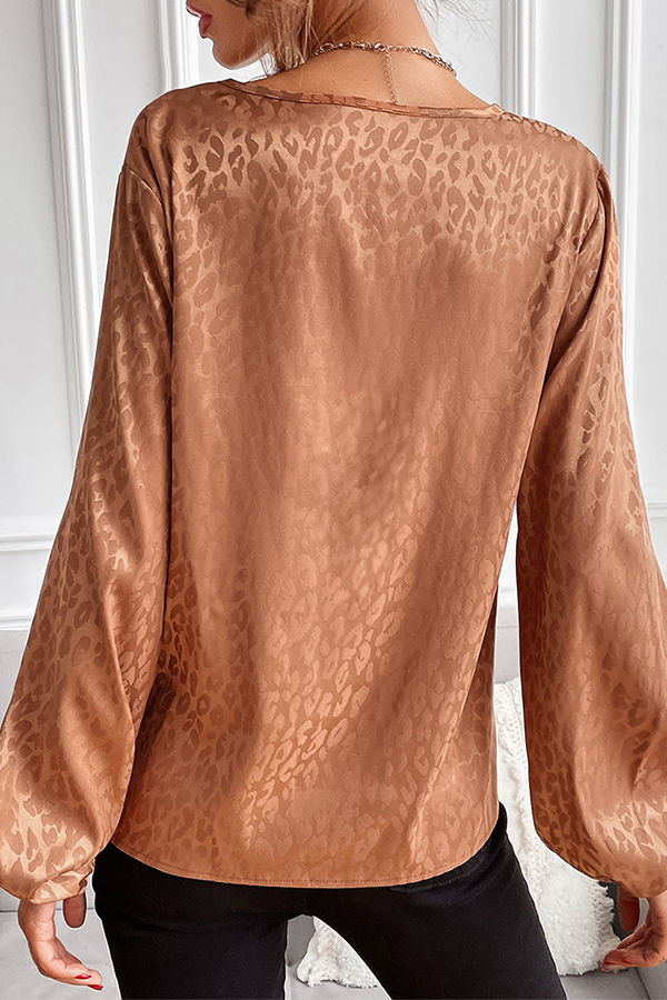 Fashion Elegant & Stylish Print Patchwork Basic V Neck Tops