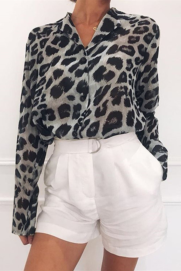 Leopard Print Tops in Fashionable Street Style (Choose from 4 Colors)