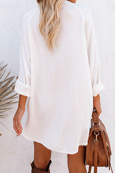 Casual & Stylish Classic Solid Patchwork Buckle V Neck Blouses(4 Colors)