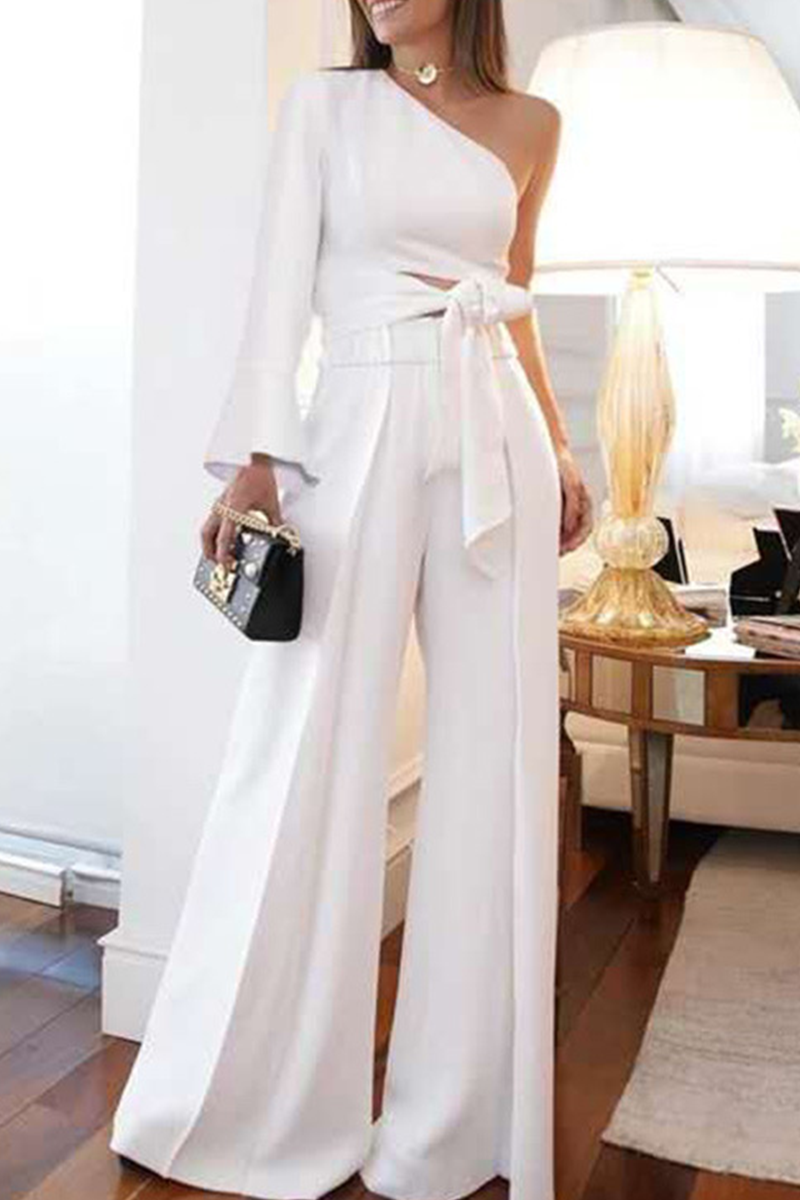 Trendy Two-Piece: Patchwork One Shoulder Set with Pencil Skirt Dresses