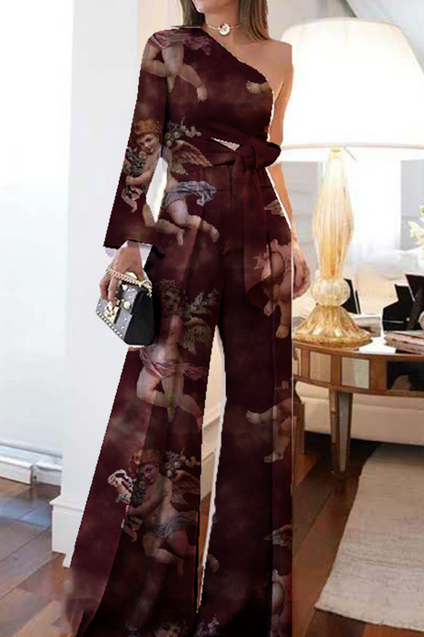Traje de dos piezas de moda: conjunto de un hombro de retazos con vestidos de falda lápiz
